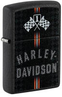 48558 Зажигалка ZIPPO Harley-Davidson® с покрытием Black Crackle™, латунь/сталь, чёрная, матовая, 38x13x57 мм