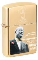 48716 - зажигалка ZIPPO Armor™ Founder's Day E-Comm 2023 Collectible с покрытием High Polish Brass Edition Collectible, латунь/сталь, золотистая, глянцевая, 38x13x57 мм