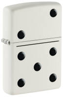 46159 Зажигалка ZIPPO Domino Design с покрытием White Matte, латунь/сталь, белая, матовая, 38x13x57 мм