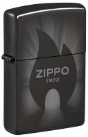 46175 Зажигалка ZIPPO Radiant с покрытием High Polish Black, латунь/сталь, черная, глянцевая, 38x13x57 мм