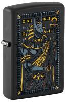 46245 Зажигалка ZIPPO Anubis с покрытием Black Matte, латунь/сталь, черная, 38x13x57 мм