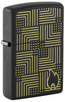 46478 Зажигалка ZIPPO Reflection Design с покрытием Black Matte, латунь/сталь, черная, матовая, 38x13x57 мм