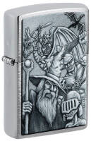 46579 Зажигалка ZIPPO Mystical Beings Design с покрытием Brushed Chrome, латунь/сталь, серебристая, 38x13x57 мм