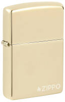 46682ZL Зажигалка ZIPPO Logo с покрытием Champagne, латунь/сталь, золотистая, глянцевая, 38x13x57 мм