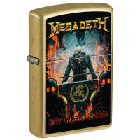 47236 Megadeth Зажигалка ZIPPO Classic с покрытием Street Brass, латунь/сталь, золотистая, 38x13x57 мм
