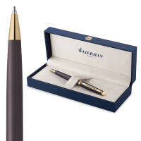 2217942 Шариковая ручка Waterman Hemisphere Metallic Black Lacquer GT (2217942), толщина линии письма (М) 1,0мм, чернила синего цвета, подарочная упаковка